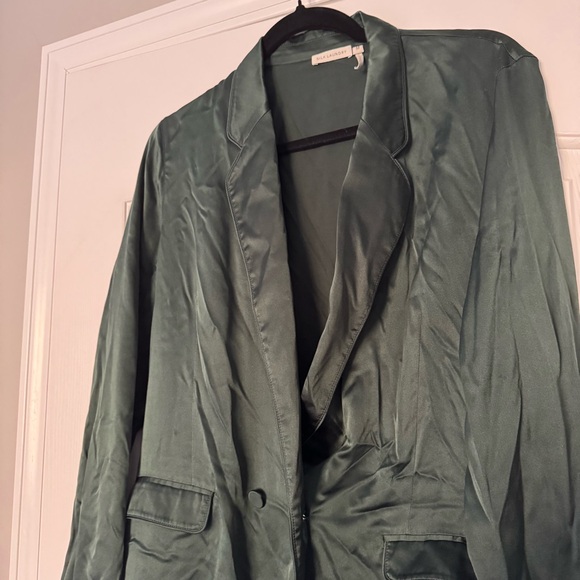 Silk Laundry Forest Green Relaxed Blazer - Picture 4 of 6